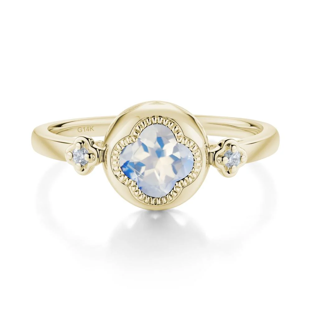 Milgrain Clover Cut Moonstone Ring - Image 9