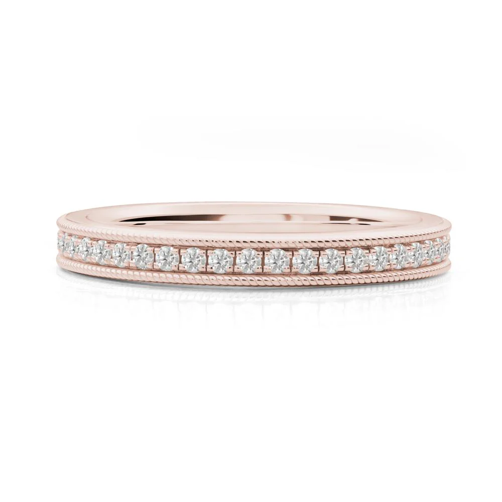 Milgrain Cubic Zirconia Wedding Band