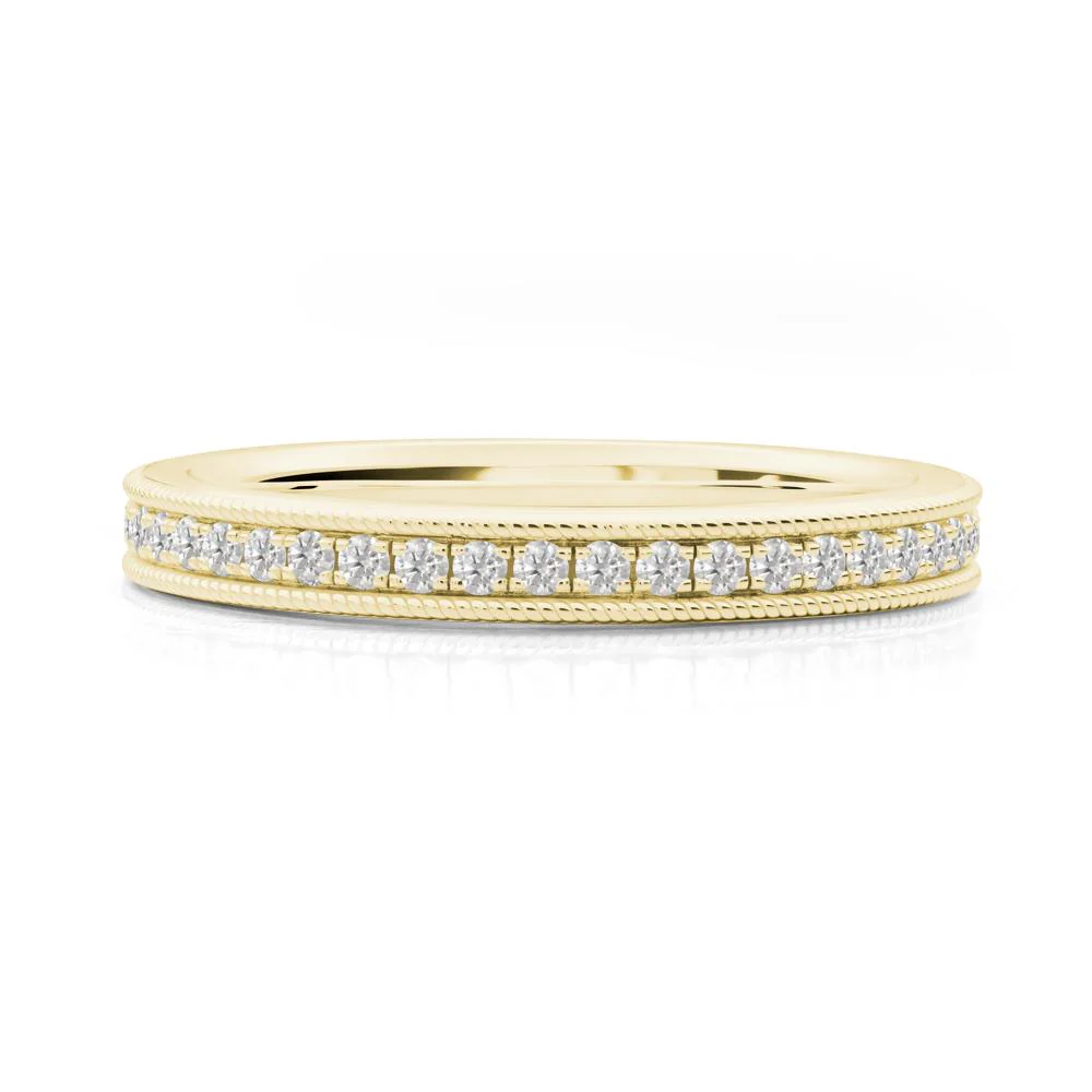 Milgrain Cubic Zirconia Wedding Band - Image 2