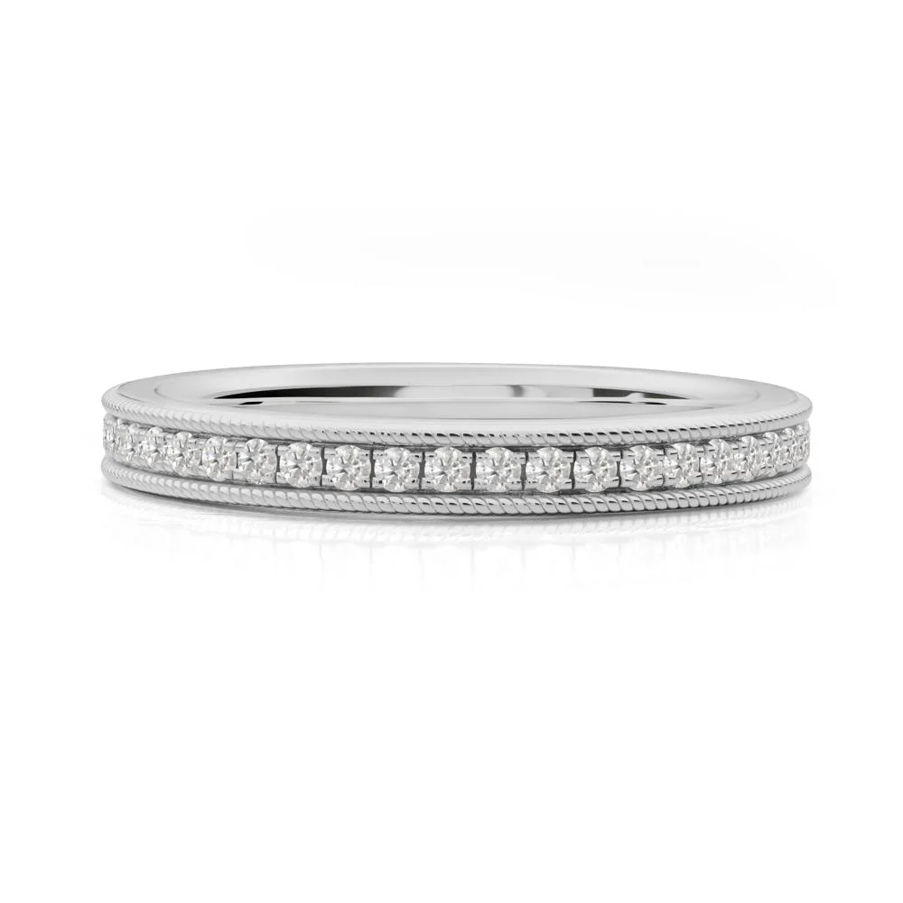 Milgrain Cubic Zirconia Wedding Band - Image 4