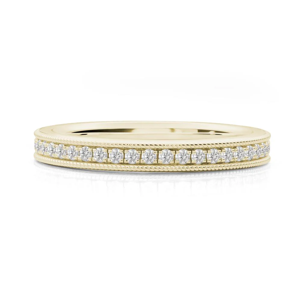 Milgrain Cubic Zirconia Wedding Band - Image 6