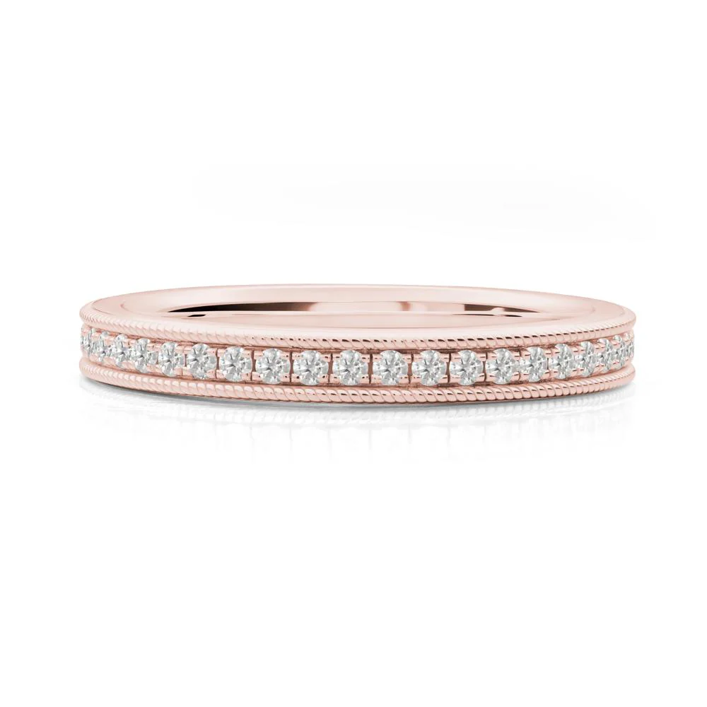 Milgrain Cubic Zirconia Wedding Band - Image 8