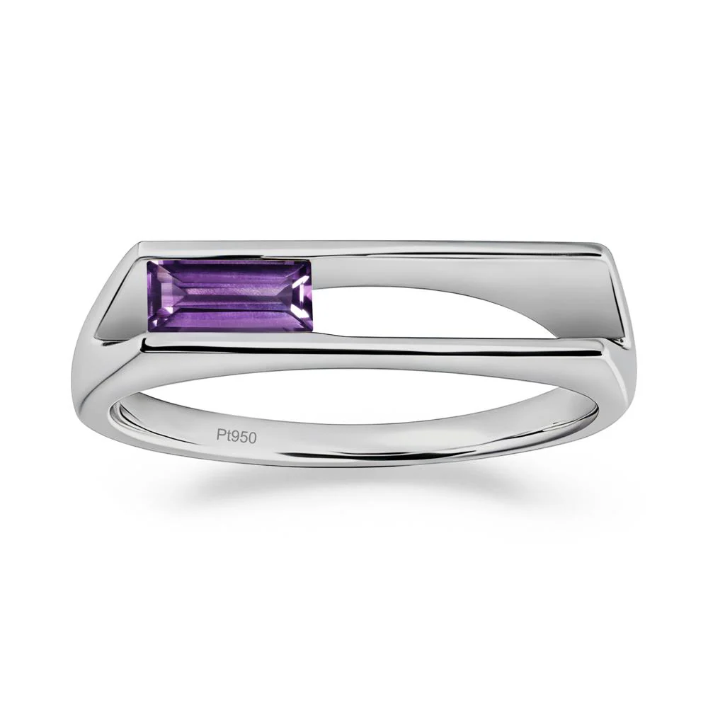 Minimalism Bezel Set Amethyst Ring