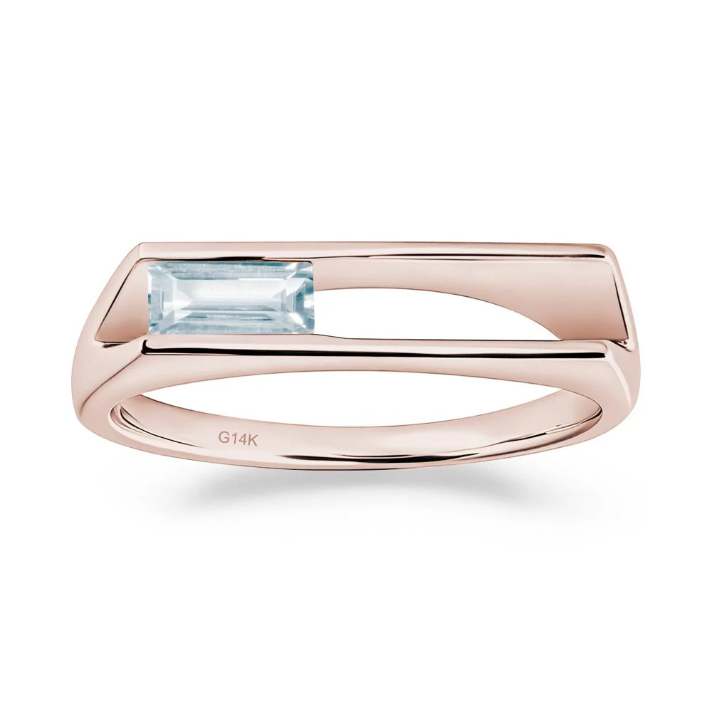 Minimalism Bezel Set Aquamarine Ring