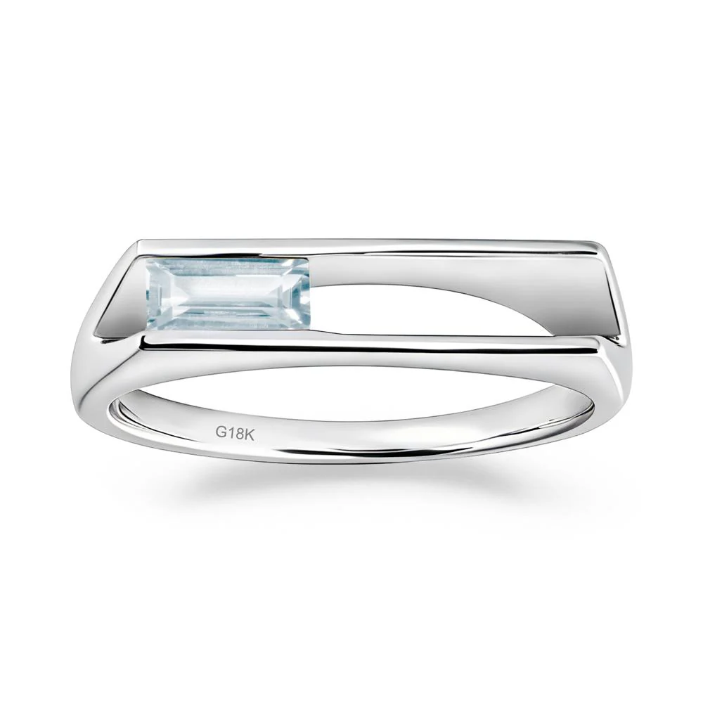Minimalism Bezel Set Aquamarine Ring - Image 6