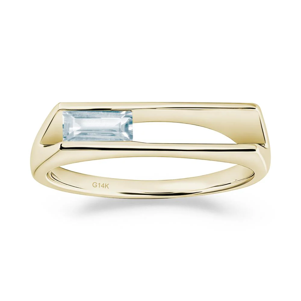Minimalism Bezel Set Aquamarine Ring - Image 8