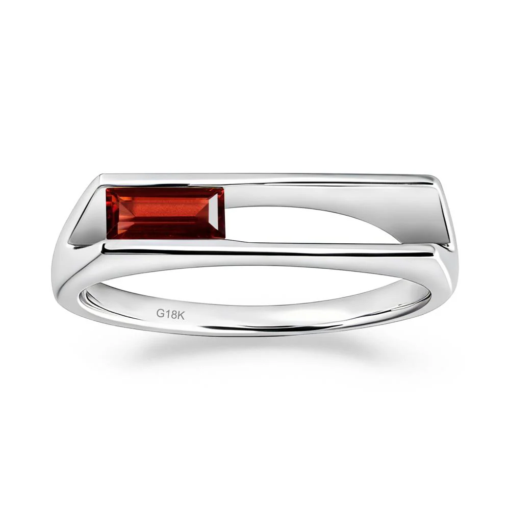 Minimalism Bezel Set Garnet Ring - Image 7