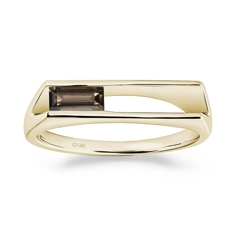Minimalism Bezel Set Smoky Quartz Ring