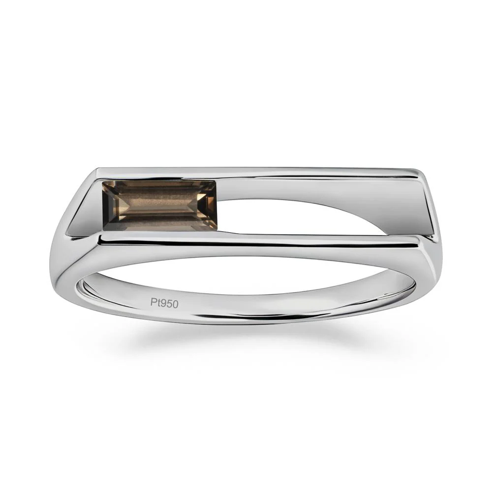 Minimalism Bezel Set Smoky Quartz Ring - Image 3