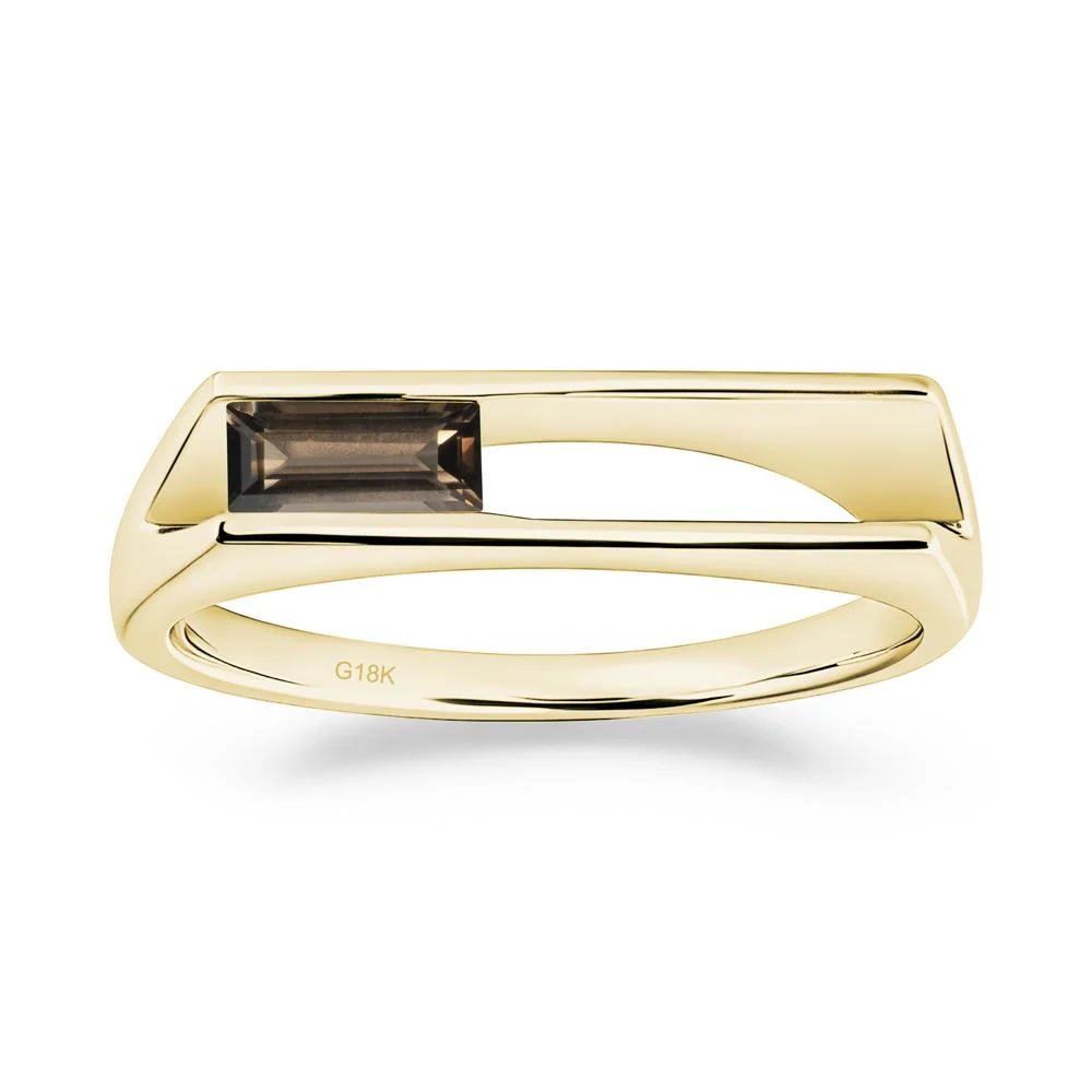 Minimalism Bezel Set Smoky Quartz Ring - Image 4