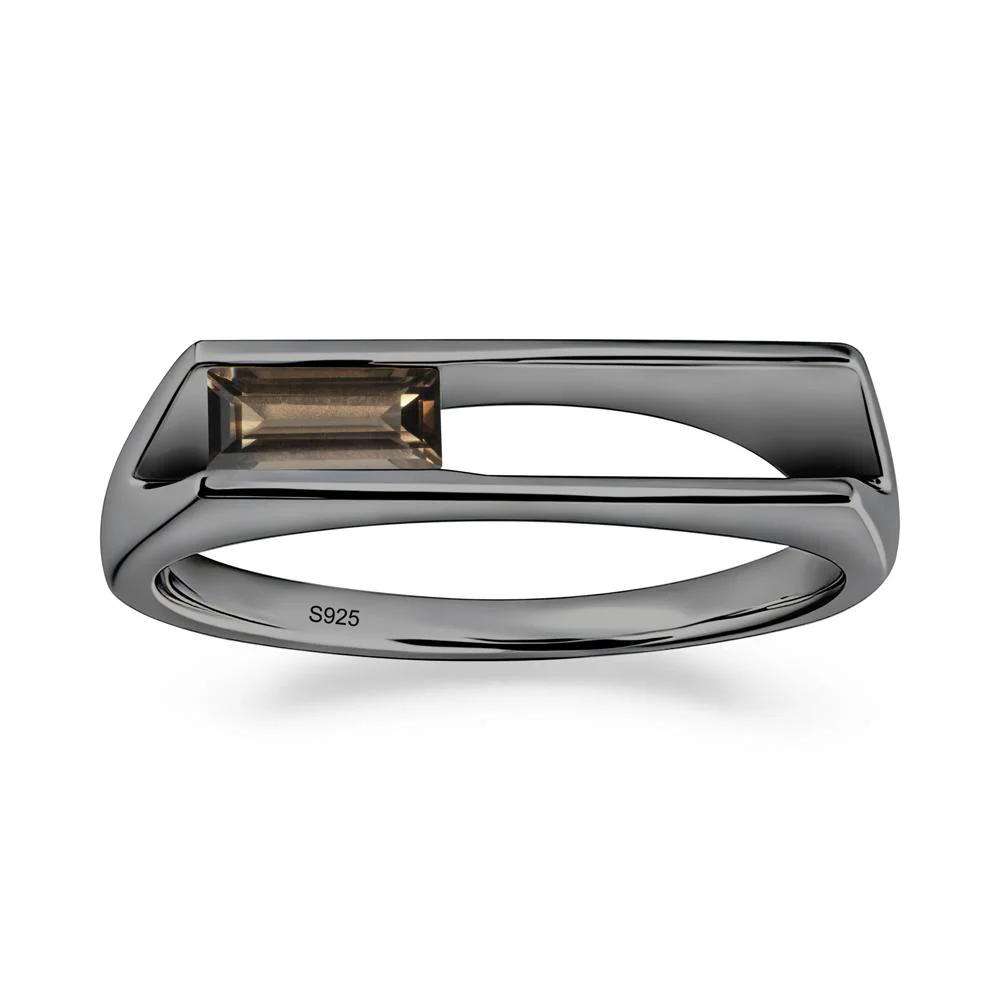 Minimalism Bezel Set Smoky Quartz Ring - Image 6