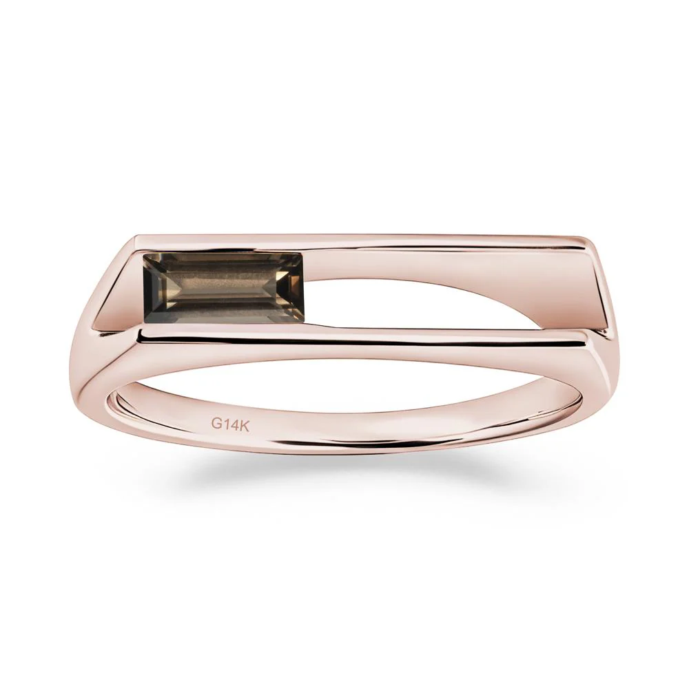 Minimalism Bezel Set Smoky Quartz Ring - Image 9