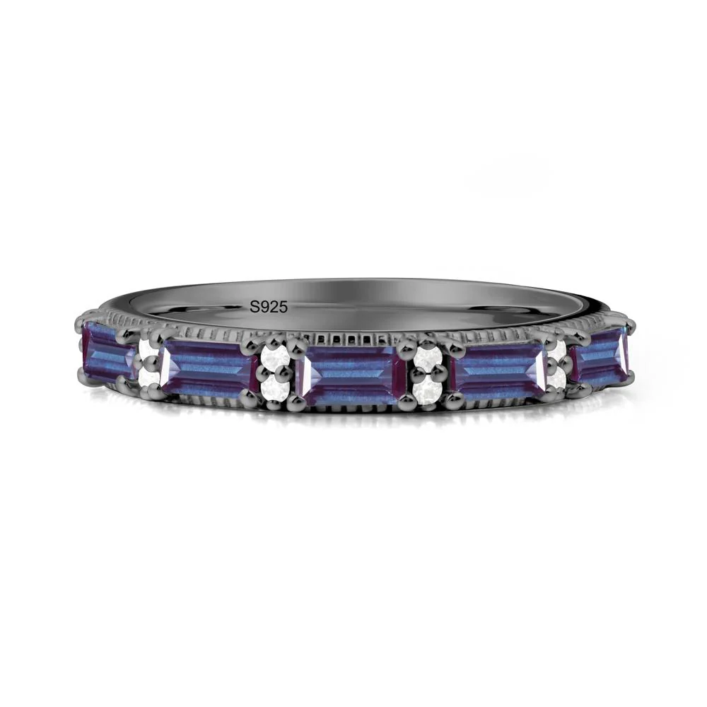 Minimalist Alexandrite Baguette Stacking Ring - Image 9