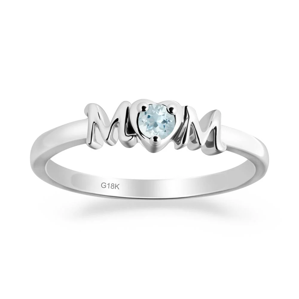 Minimalist Aquamarine Mother's Day Ring - Image 3