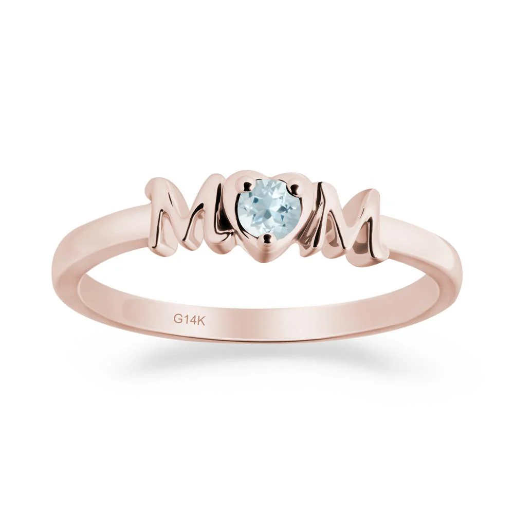 Minimalist Aquamarine Mother's Day Ring - Image 4