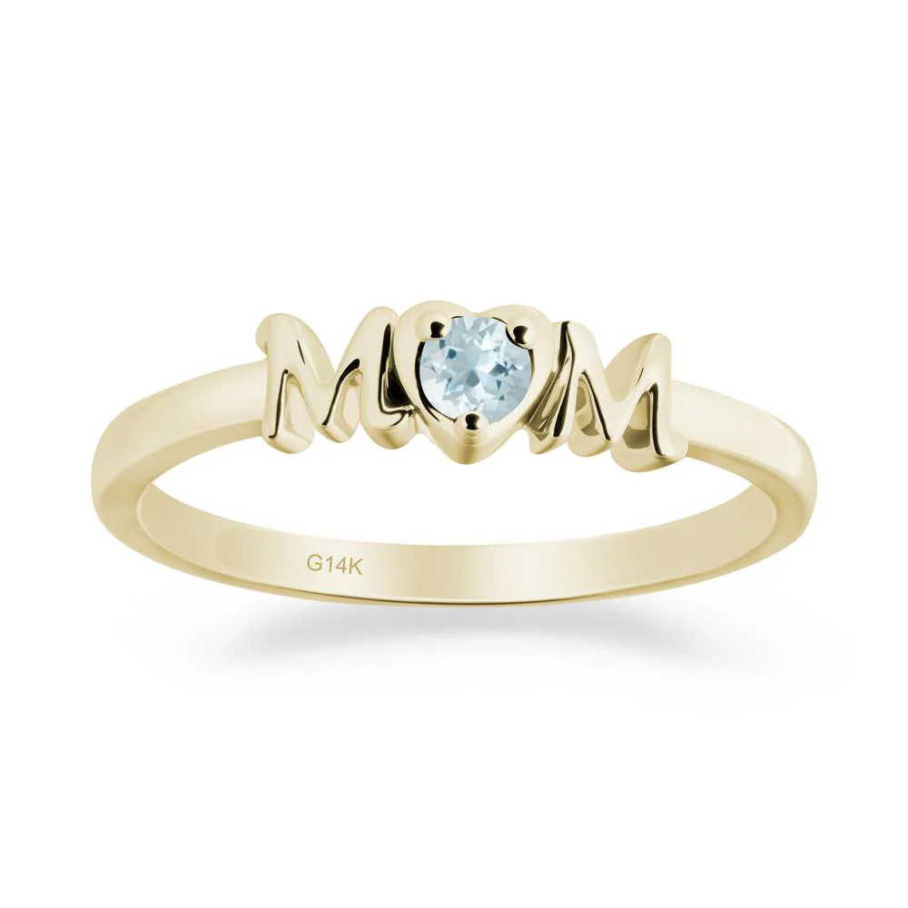 Minimalist Aquamarine Mother's Day Ring - Image 5