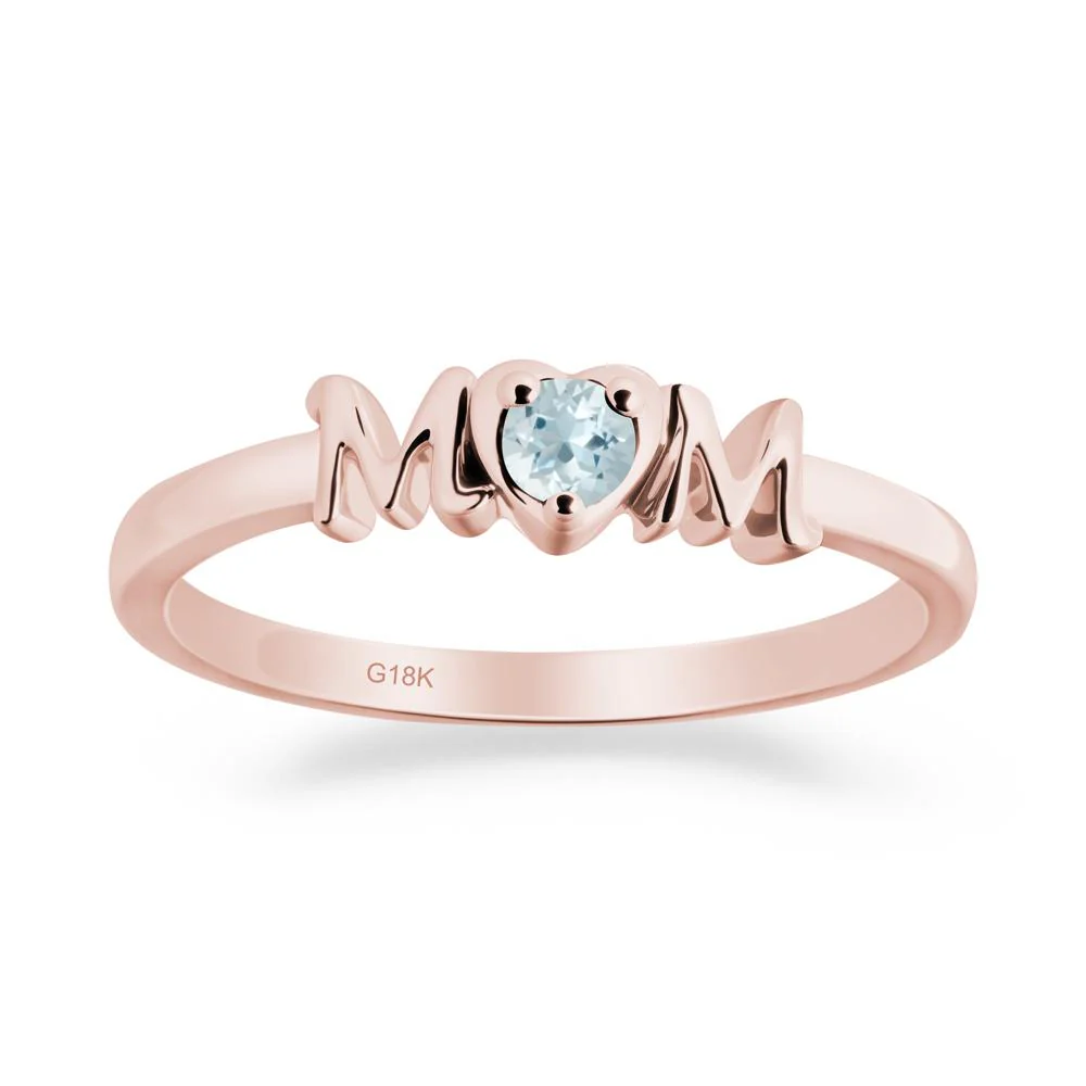 Minimalist Aquamarine Mother's Day Ring - Image 6