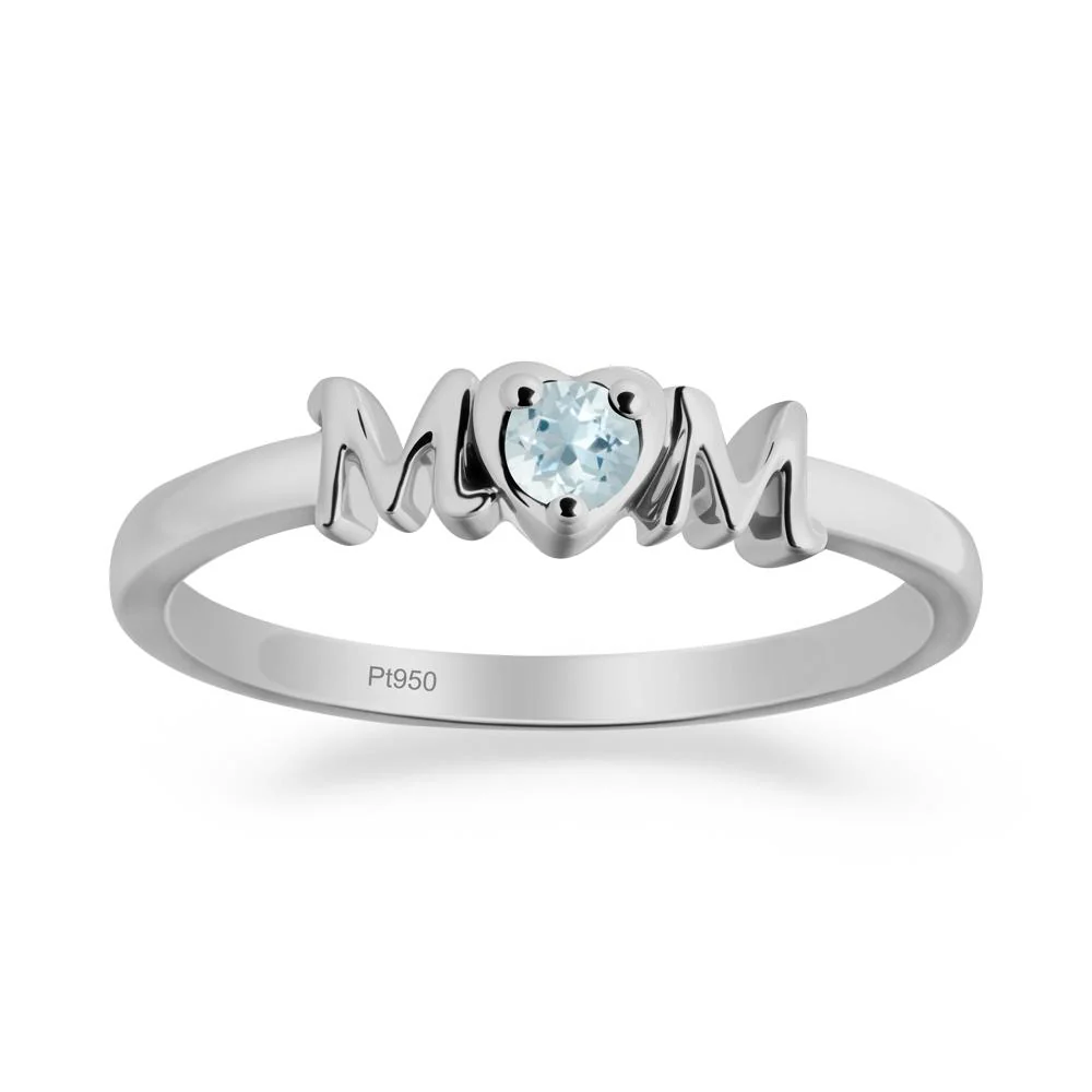 Minimalist Aquamarine Mother's Day Ring - Image 8