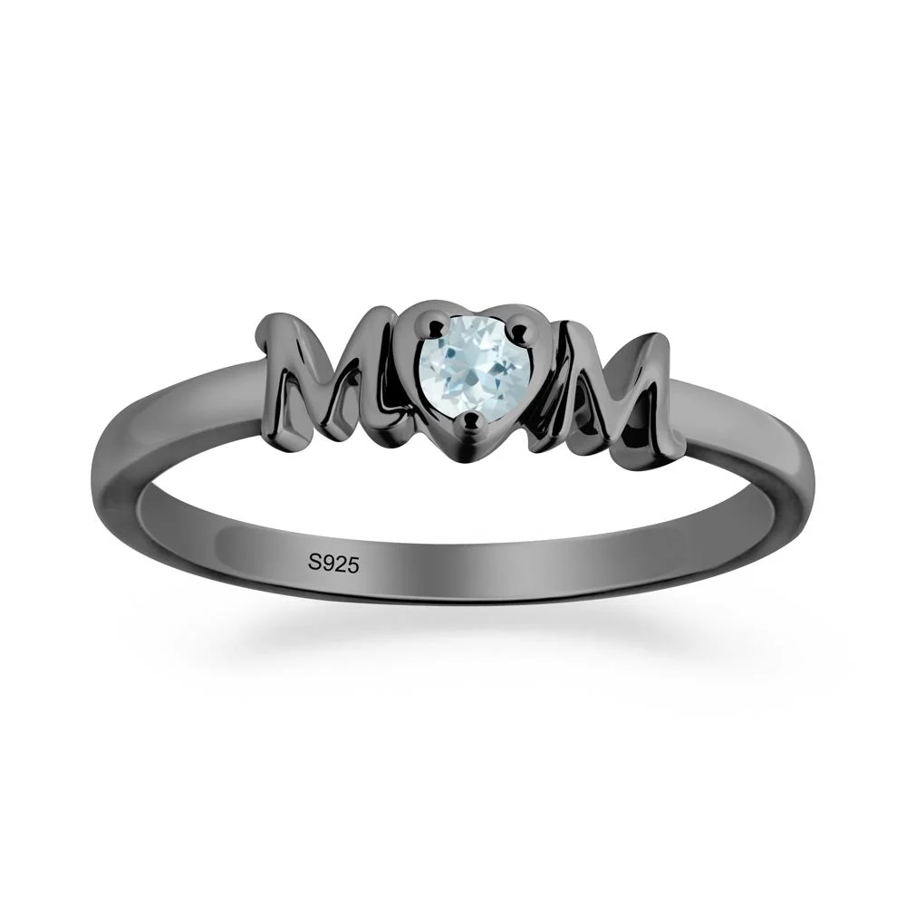 Minimalist Aquamarine Mother's Day Ring - Image 9