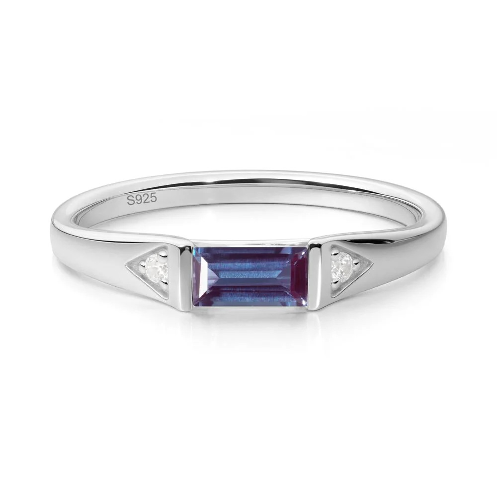 Minimalist Baguette Alexandrite Ring - Image 3