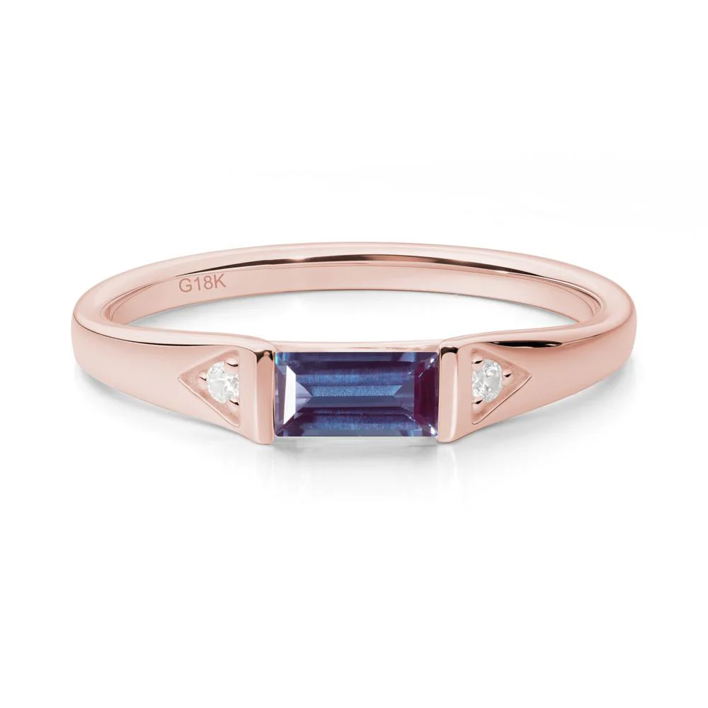 Minimalist Baguette Alexandrite Ring - Image 4
