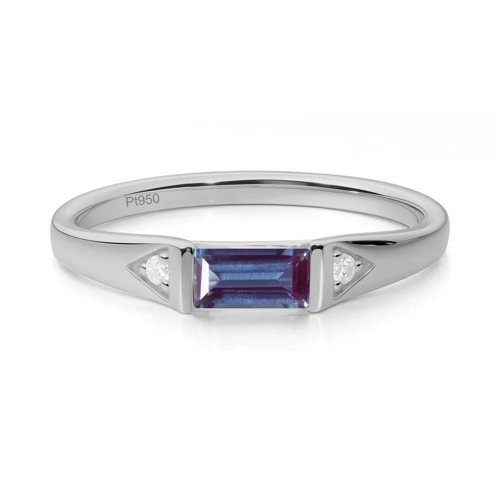 Minimalist Baguette Alexandrite Ring - Image 5
