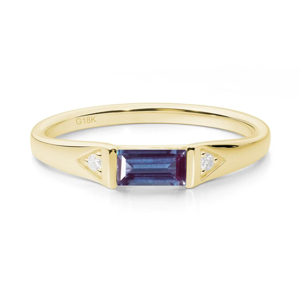 Minimalist Baguette Alexandrite Ring - Image 9