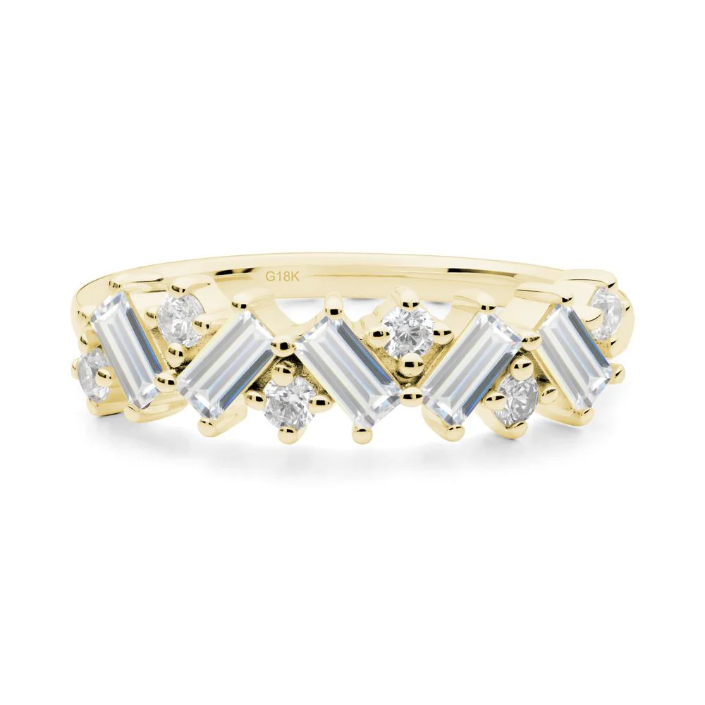Minimalist Baguette Cubic Zirconia Wedding Ring - Image 3