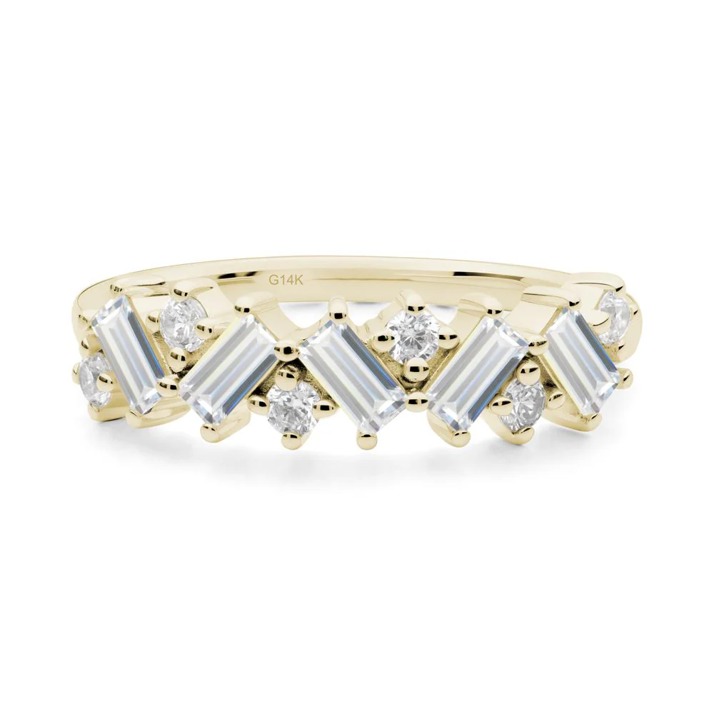 Minimalist Baguette Cubic Zirconia Wedding Ring - Image 4