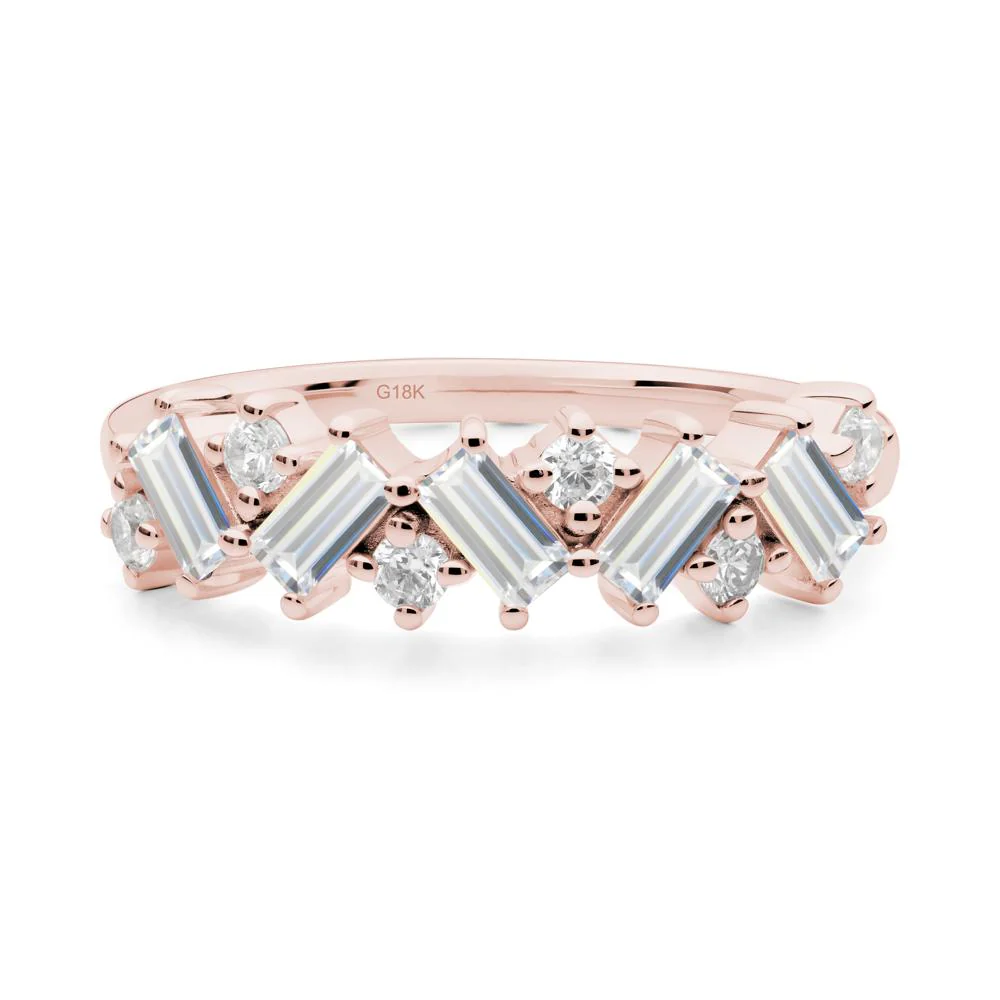 Minimalist Baguette Cubic Zirconia Wedding Ring - Image 5