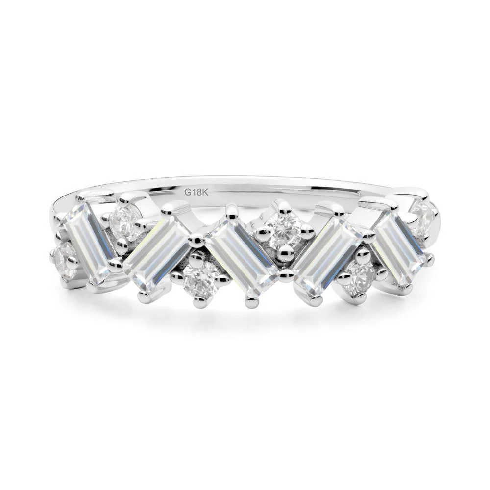 Minimalist Baguette Cubic Zirconia Wedding Ring - Image 7