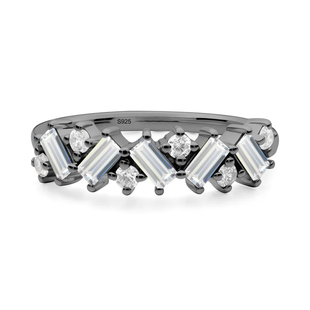 Minimalist Baguette Cubic Zirconia Wedding Ring - Image 9