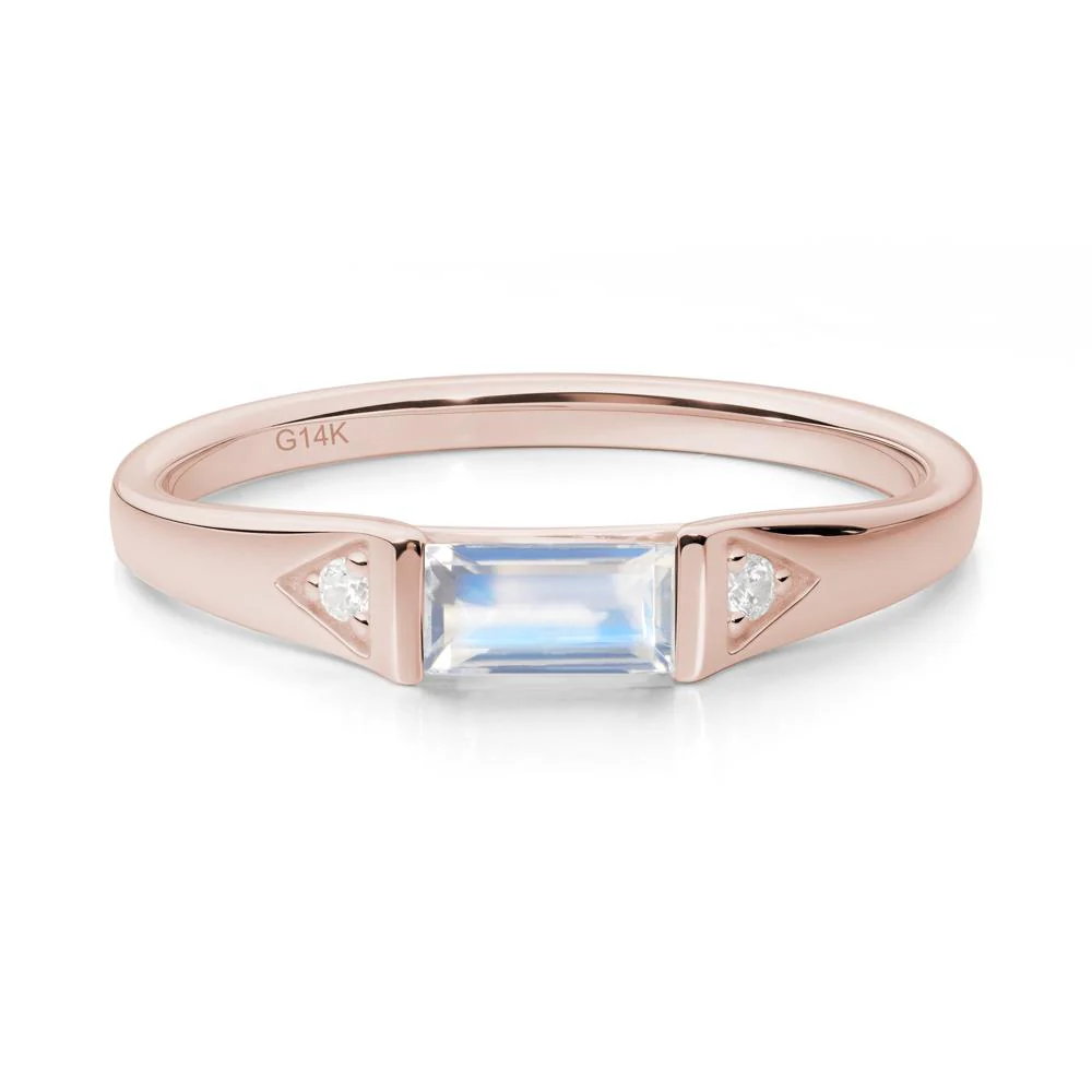 Minimalist Baguette Moonstone Ring