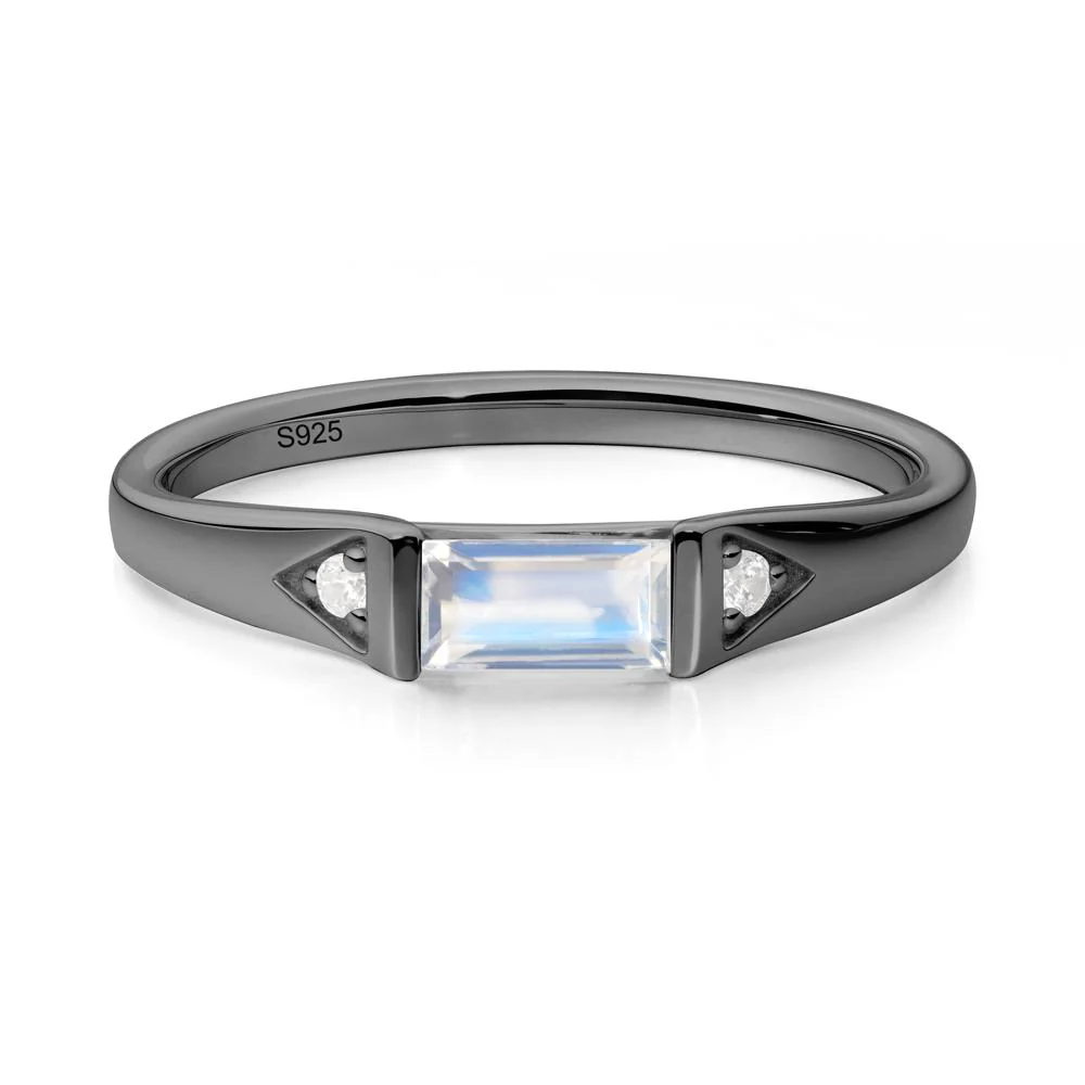 Minimalist Baguette Moonstone Ring - Image 2