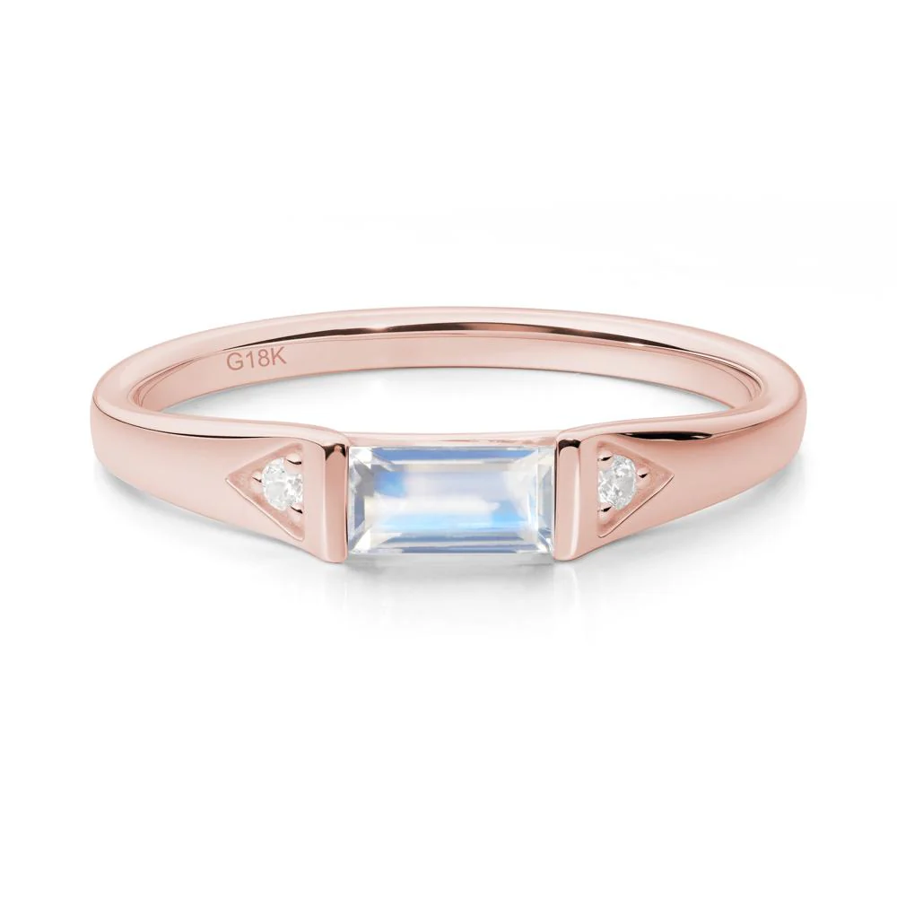 Minimalist Baguette Moonstone Ring - Image 7