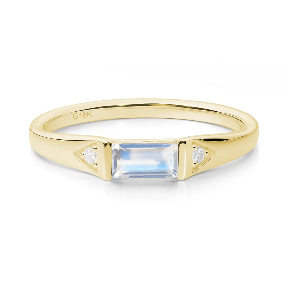 Minimalist Baguette Moonstone Ring - Image 9
