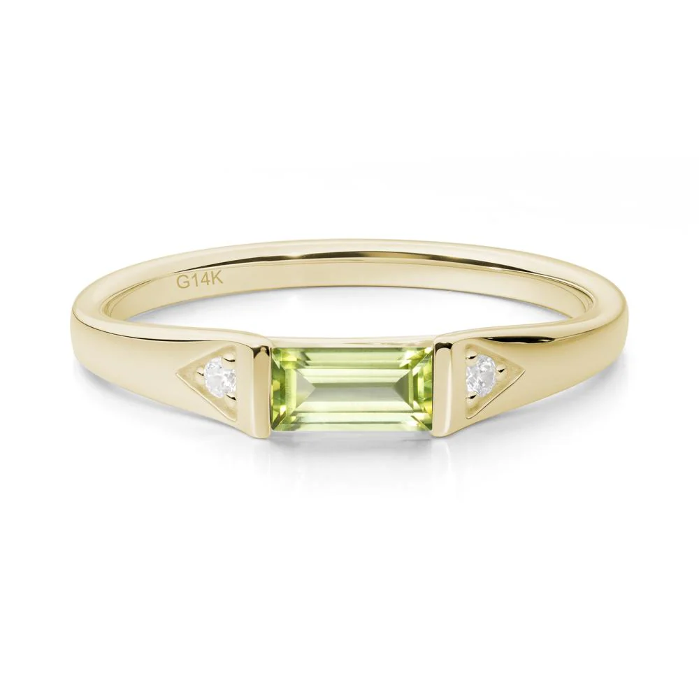 Minimalist Baguette Peridot Ring - Image 2