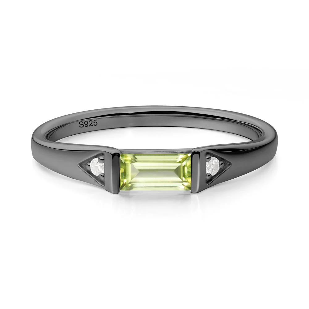 Minimalist Baguette Peridot Ring - Image 9