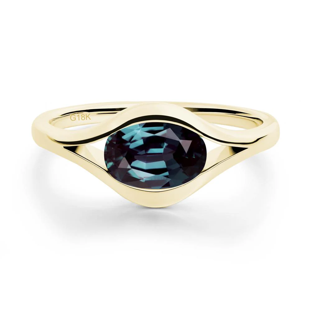 Minimalist Bezel Set Alexandrite Ring - Image 2