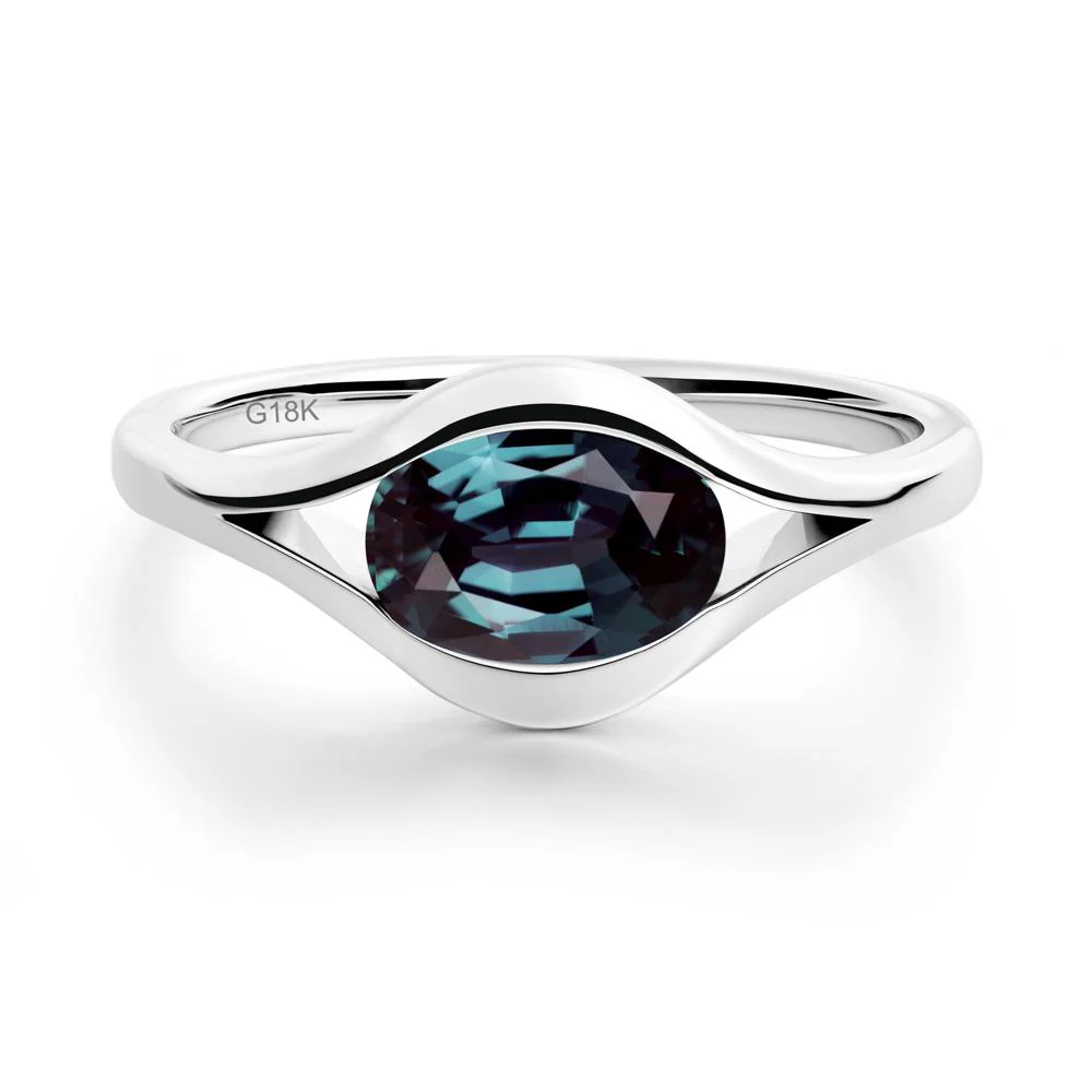 Minimalist Bezel Set Alexandrite Ring - Image 8