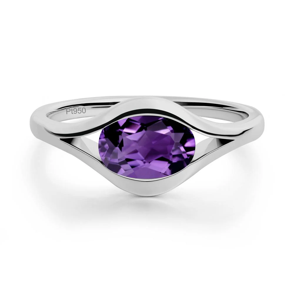 Minimalist Bezel Set Amethyst Ring - Image 7