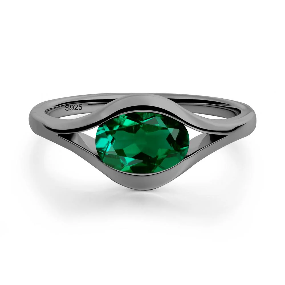 Minimalist Bezel Set Emerald Ring - Image 5