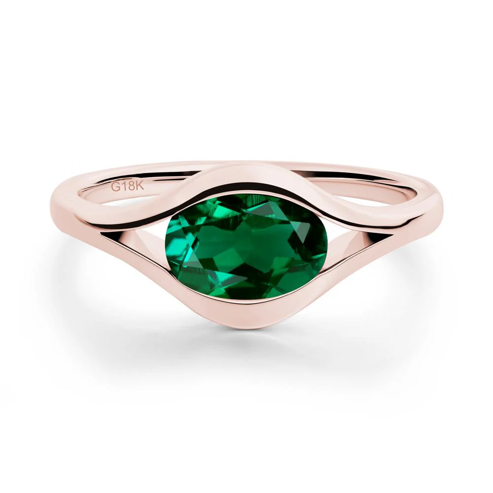 Minimalist Bezel Set Emerald Ring - Image 7