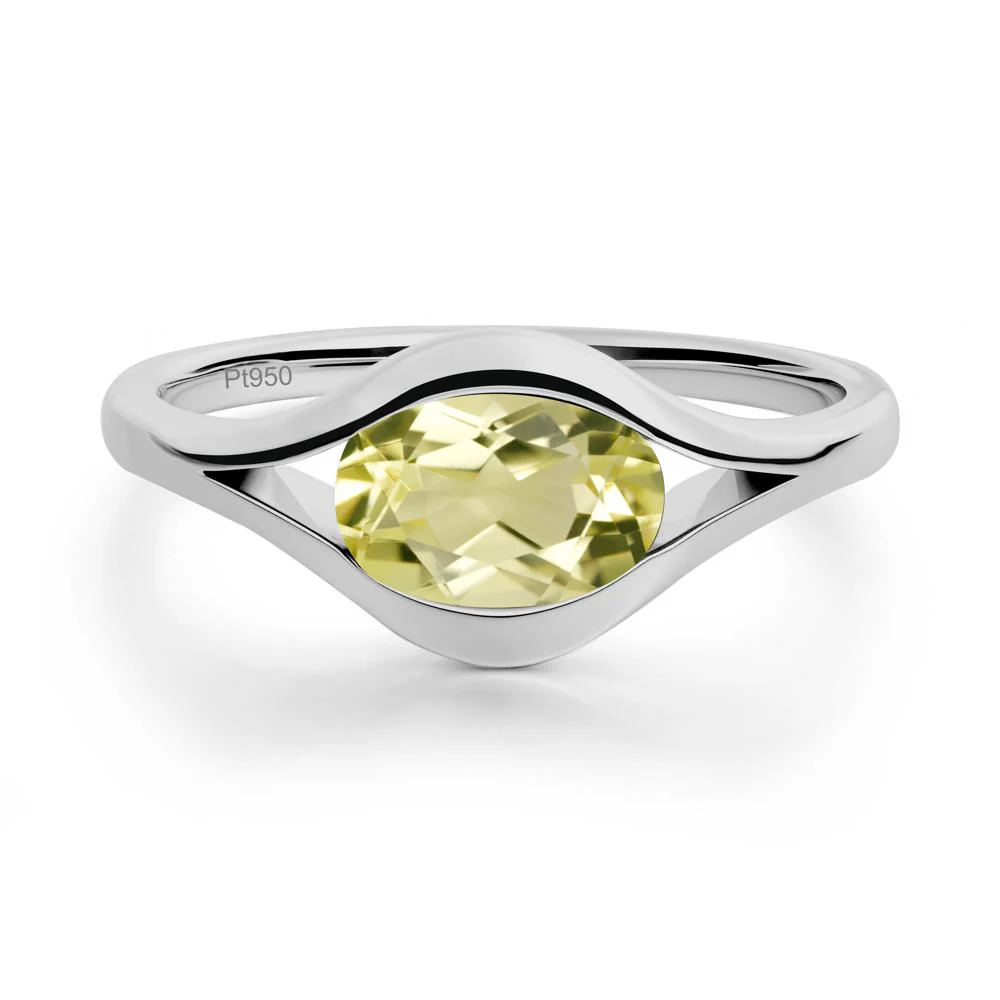 Minimalist Bezel Set Lemon Quartz Ring - Image 5