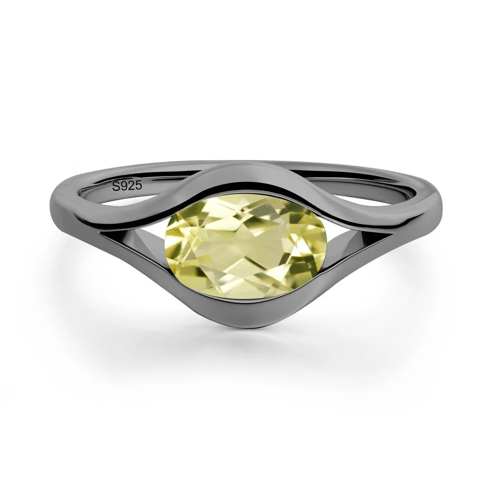 Minimalist Bezel Set Lemon Quartz Ring - Image 6