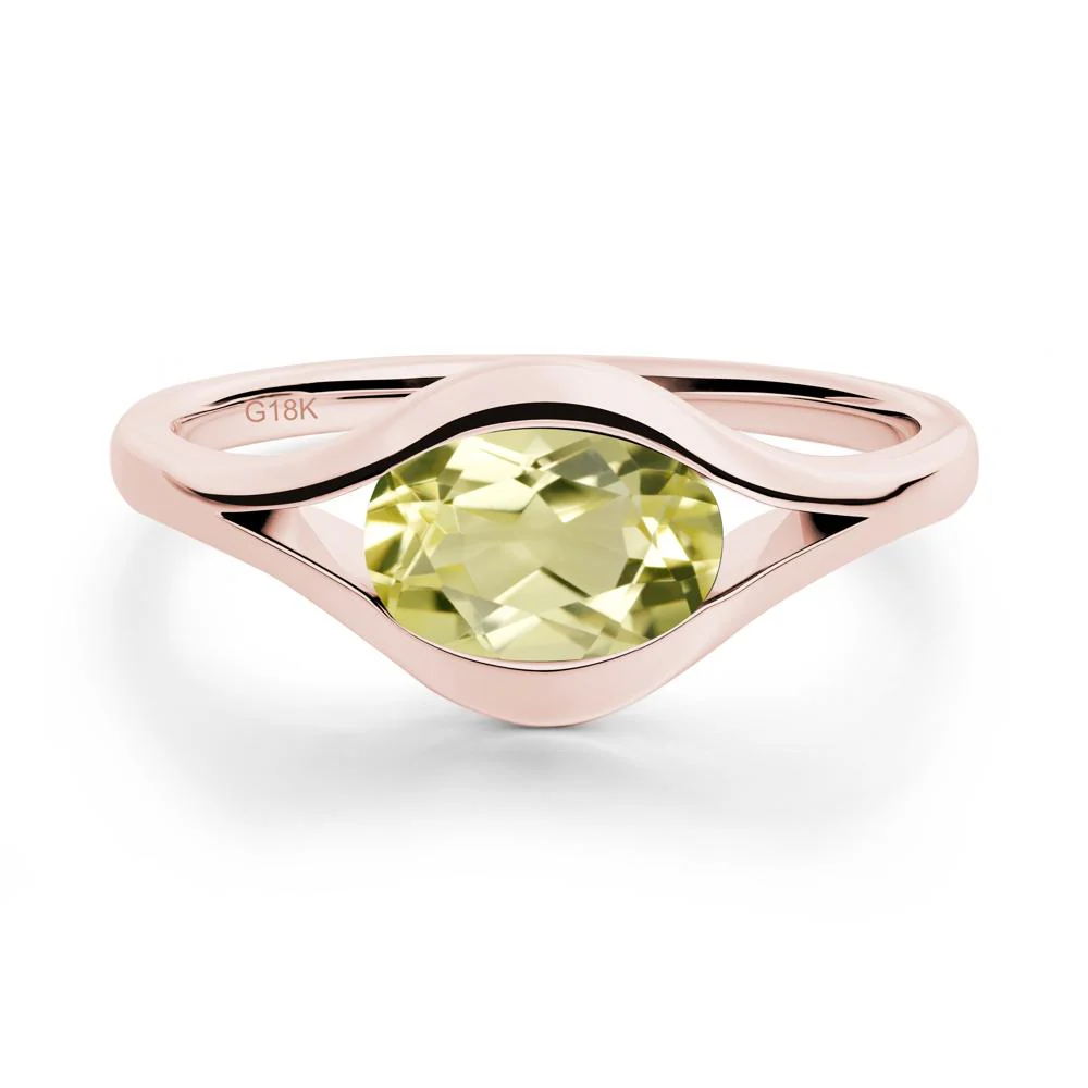 Minimalist Bezel Set Lemon Quartz Ring - Image 7