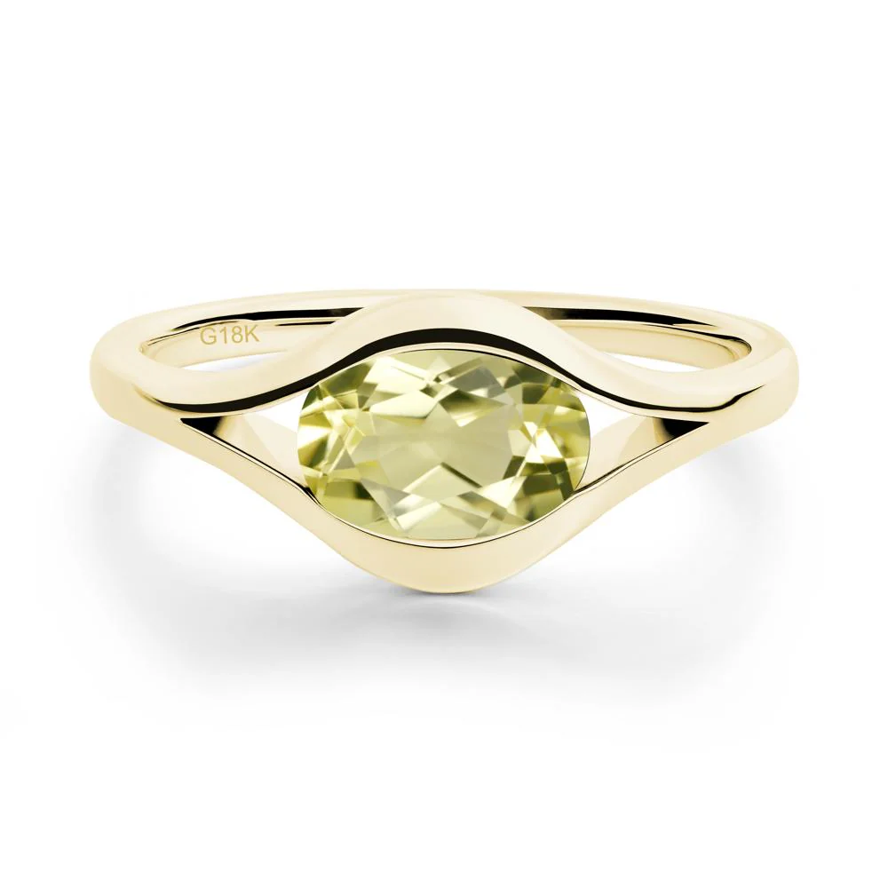 Minimalist Bezel Set Lemon Quartz Ring - Image 8