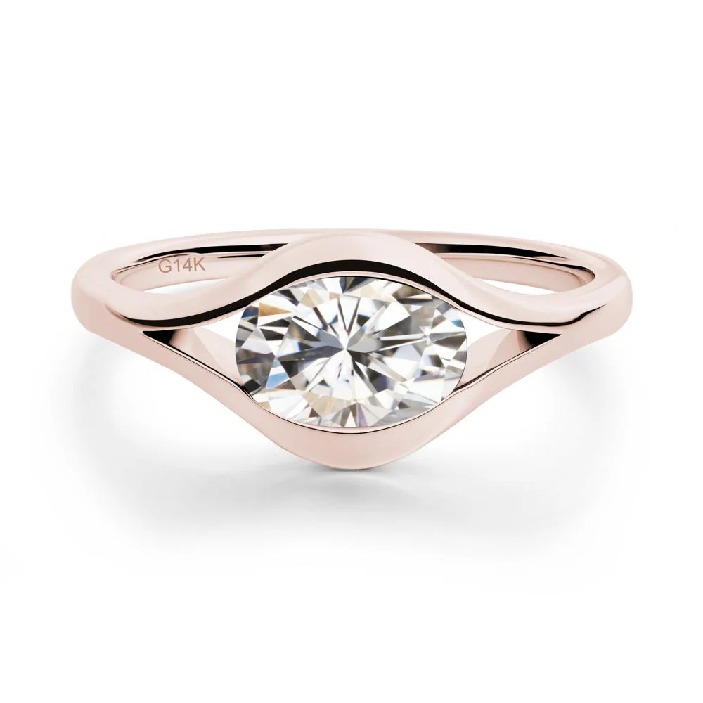 Minimalist Bezel Set Moissanite Ring
