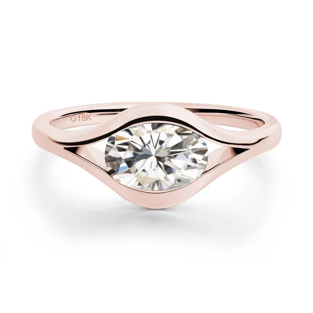 Minimalist Bezel Set Moissanite Ring - Image 3