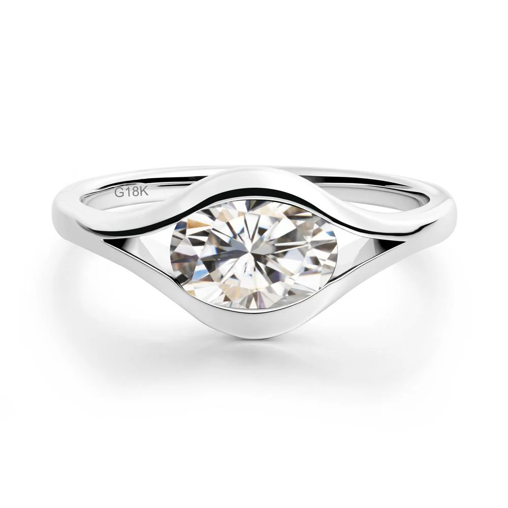 Minimalist Bezel Set Moissanite Ring - Image 9
